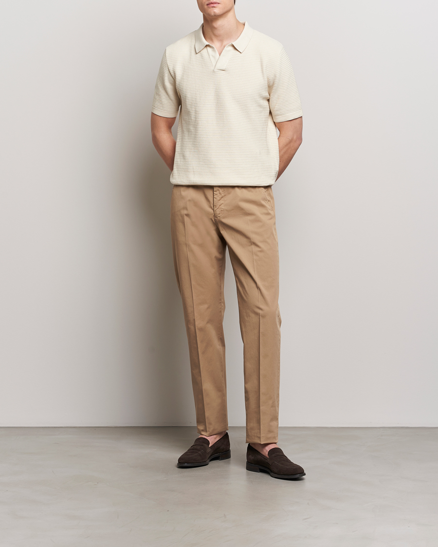 Mies | Housut | Incotex | Straight Fit Garment Dyed Chinos Beige
