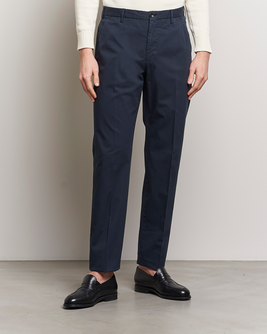 Mies |  | Incotex | Straight Fit Garment Dyed Chinos Navy