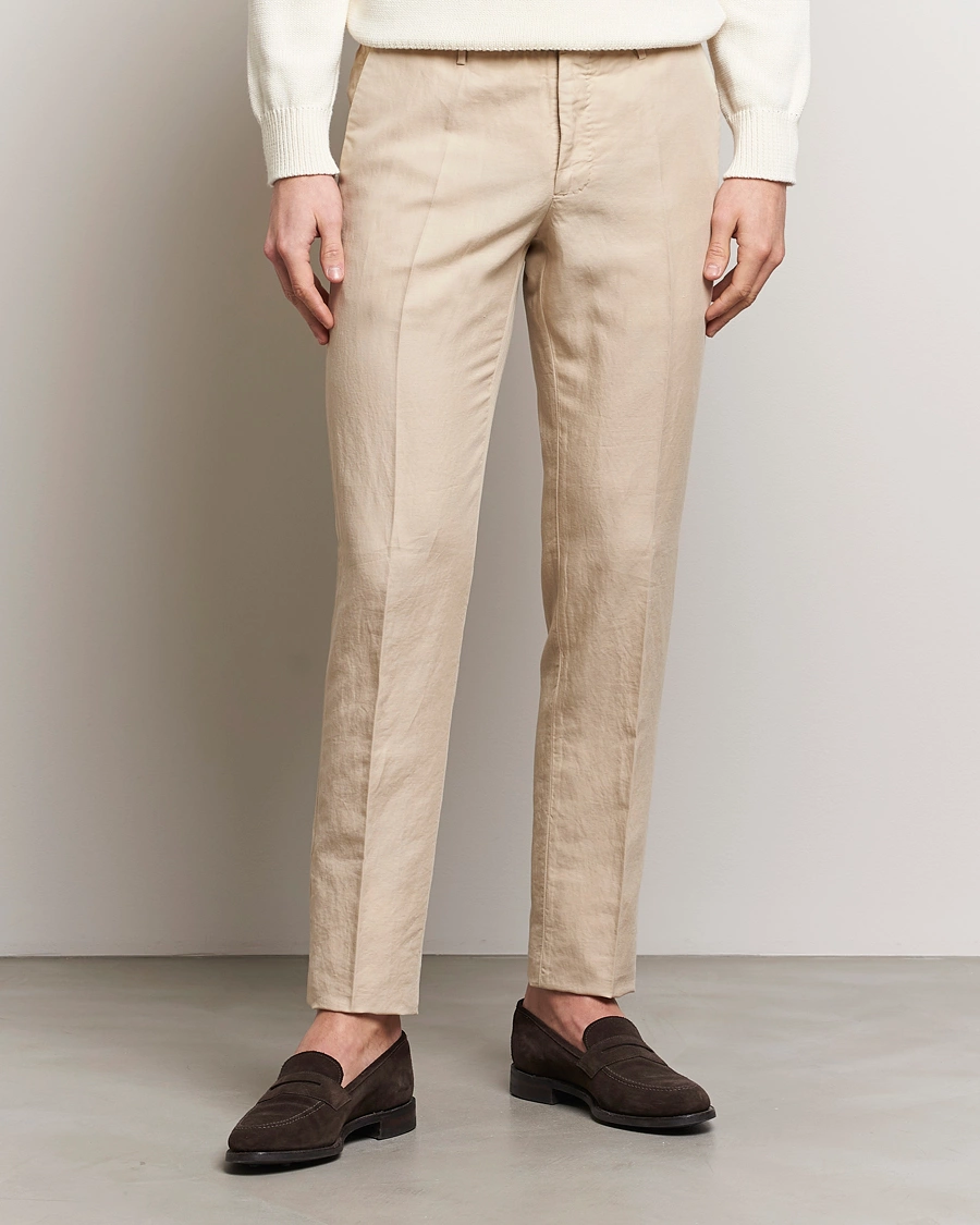 Mies | Italian Department | Incotex | Slim Fit Chinolino Trousers Light Beige