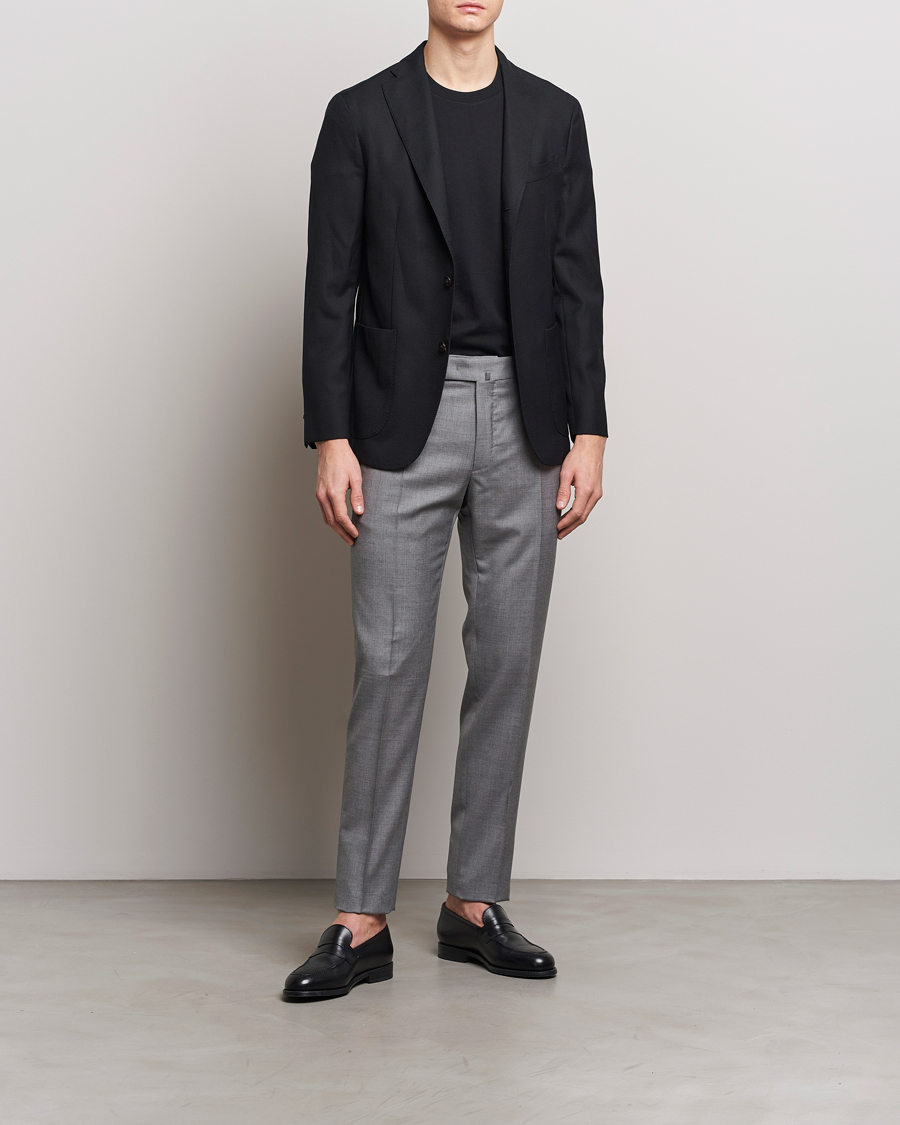 Mies | Housut | Incotex | Slim Fit Tropical Wool Trousers Light Grey