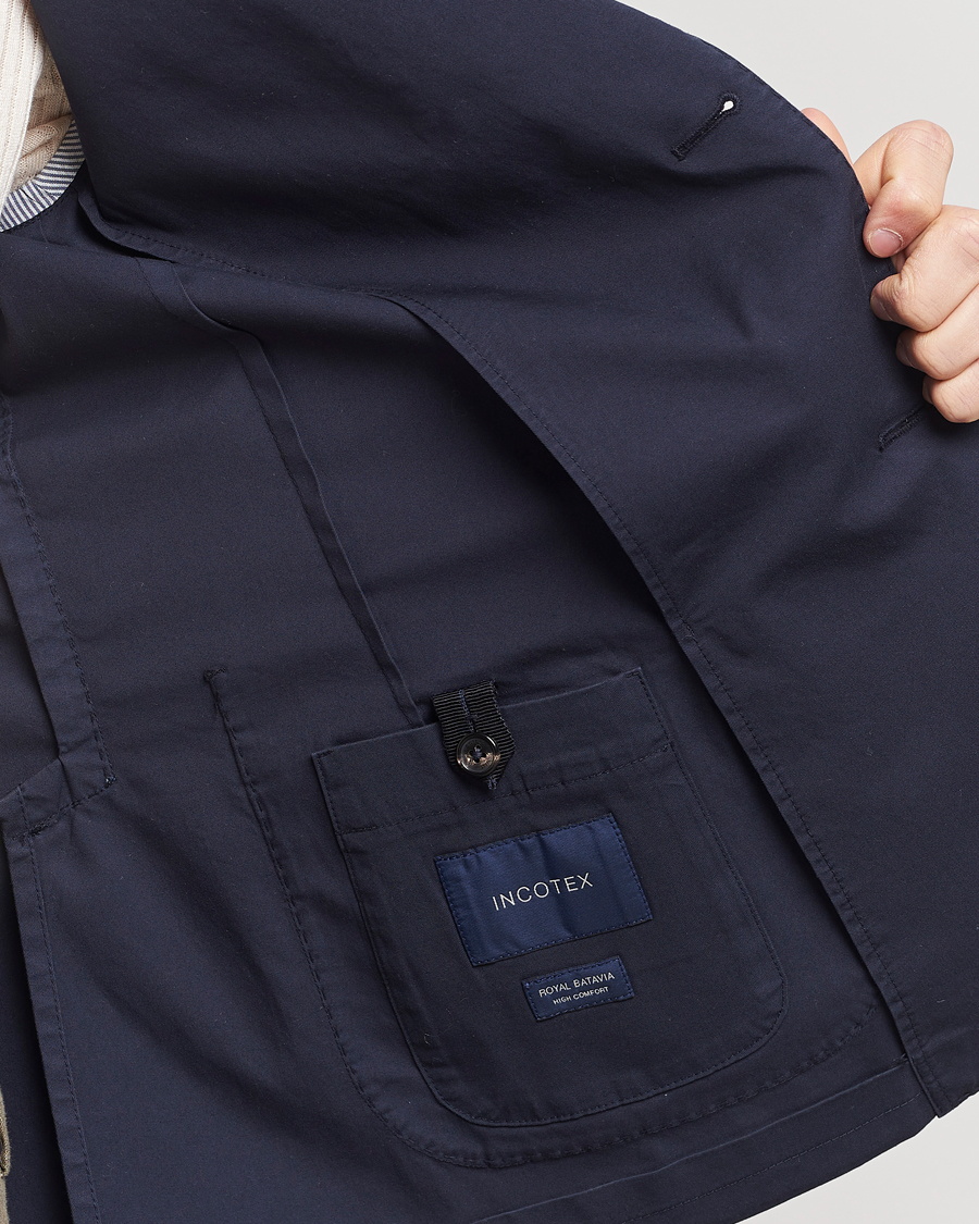 Mies | Pikkutakit | Incotex | Unconstructed Comfort Cotton Blazer Navy