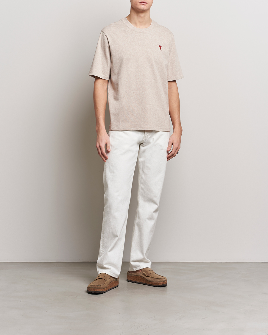 Mies | T-paidat | AMI | Heart Logo T-Shirt Heather Light Beige