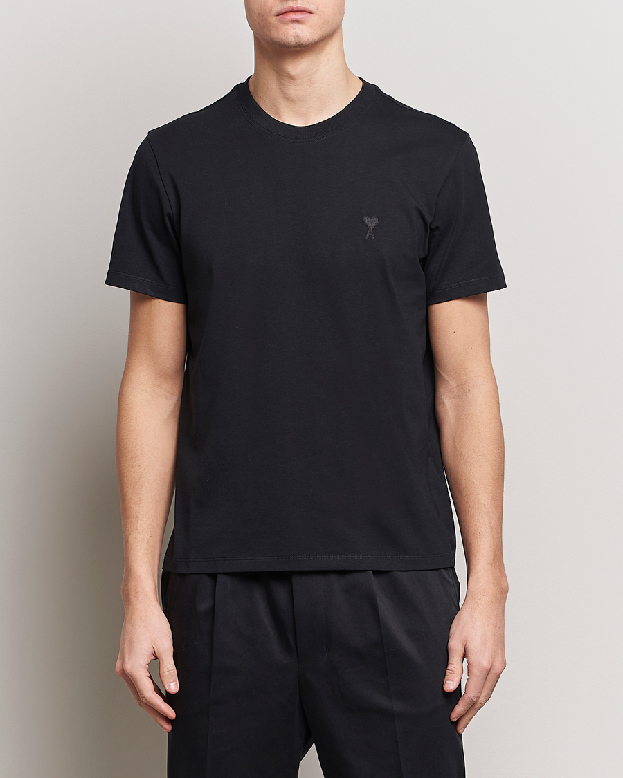 Mies | Mustat t-paidat | AMI | Tonal Heart Logo T-Shirt Black