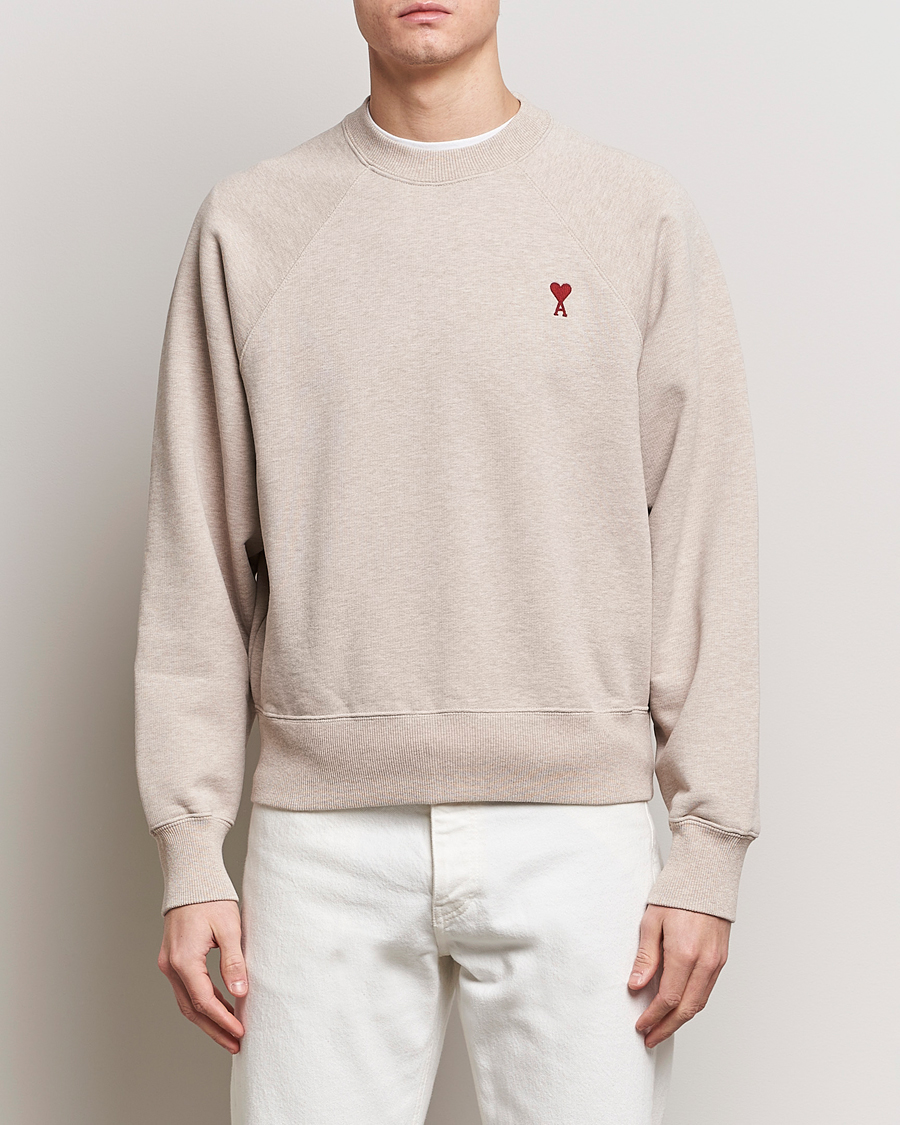 Mies | Puserot | AMI | Heart Logo Sweatshirt Heather Light Beige