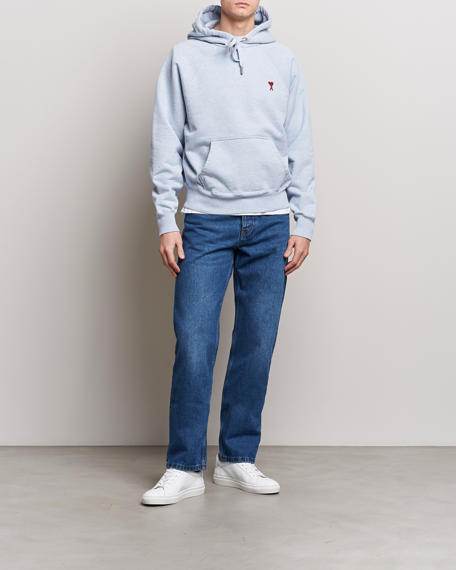 Mies | Puserot | AMI | Heart Logo Hoodie Heather Blue