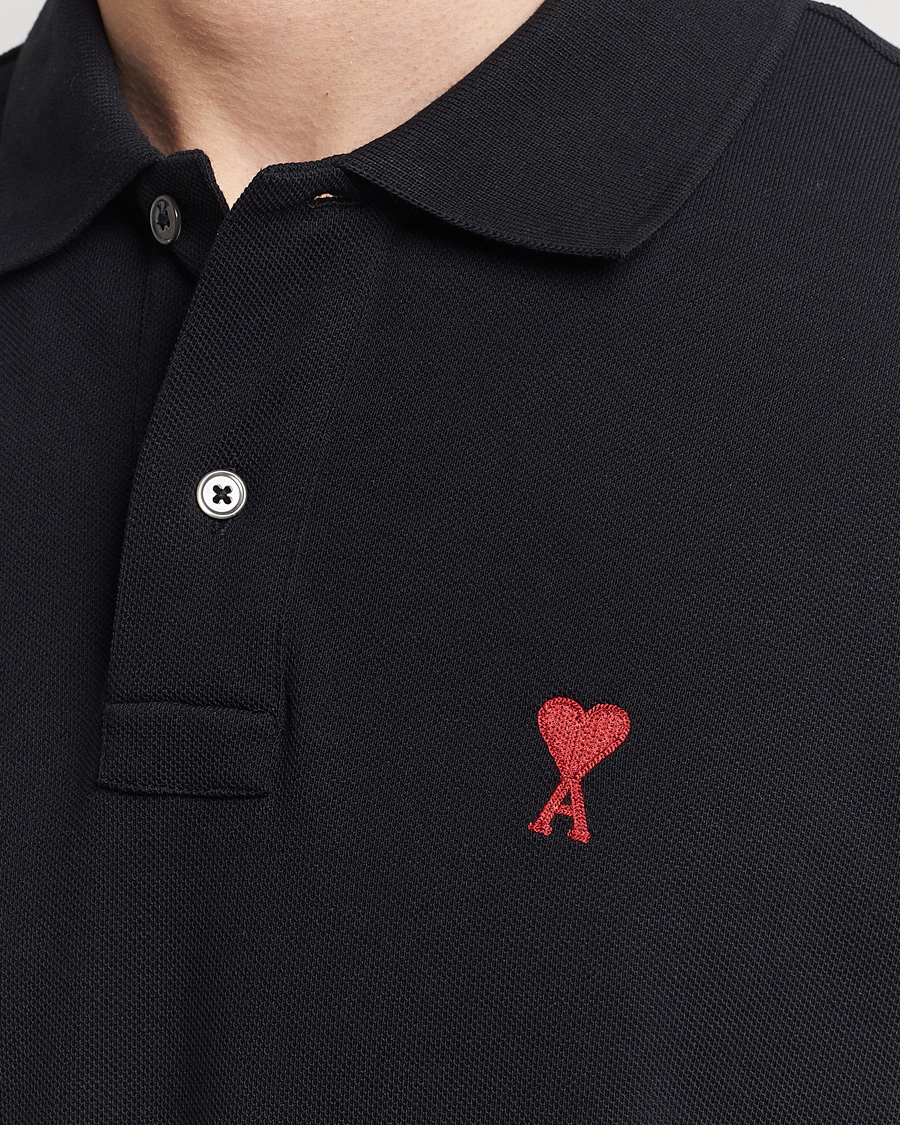 Mies | Pikeet | AMI | Heart Logo Piquet Polo Black
