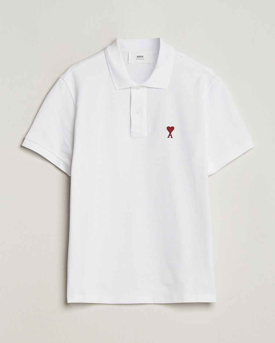 Mies | Pikeet | AMI | Heart Logo Piquet Polo White
