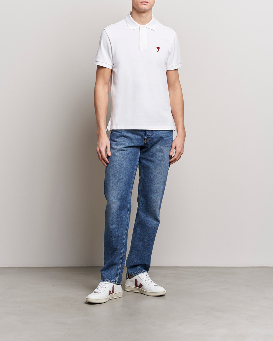 Mies | Pikeet | AMI | Heart Logo Piquet Polo White