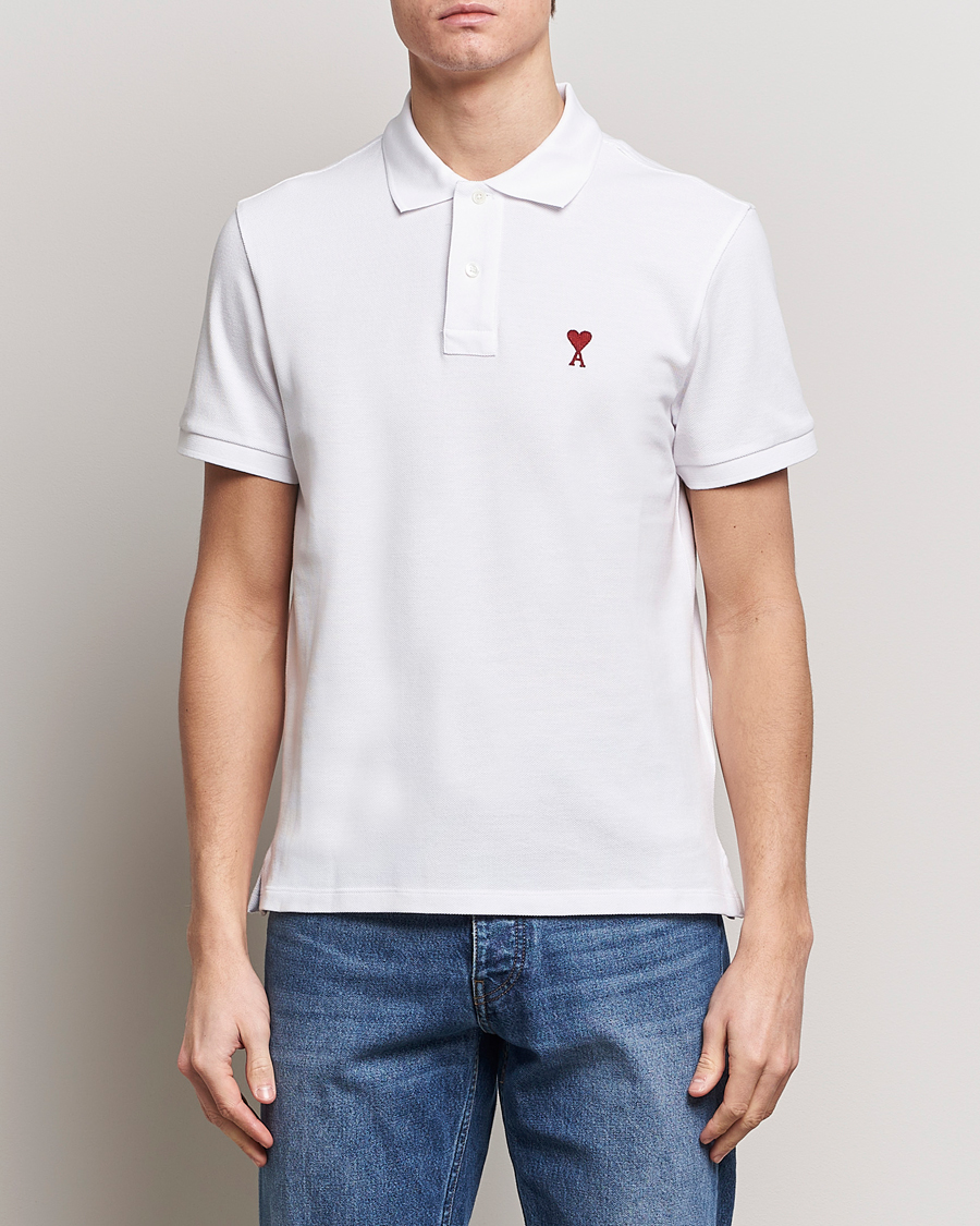 Mies | Pikeet | AMI | Heart Logo Piquet Polo White