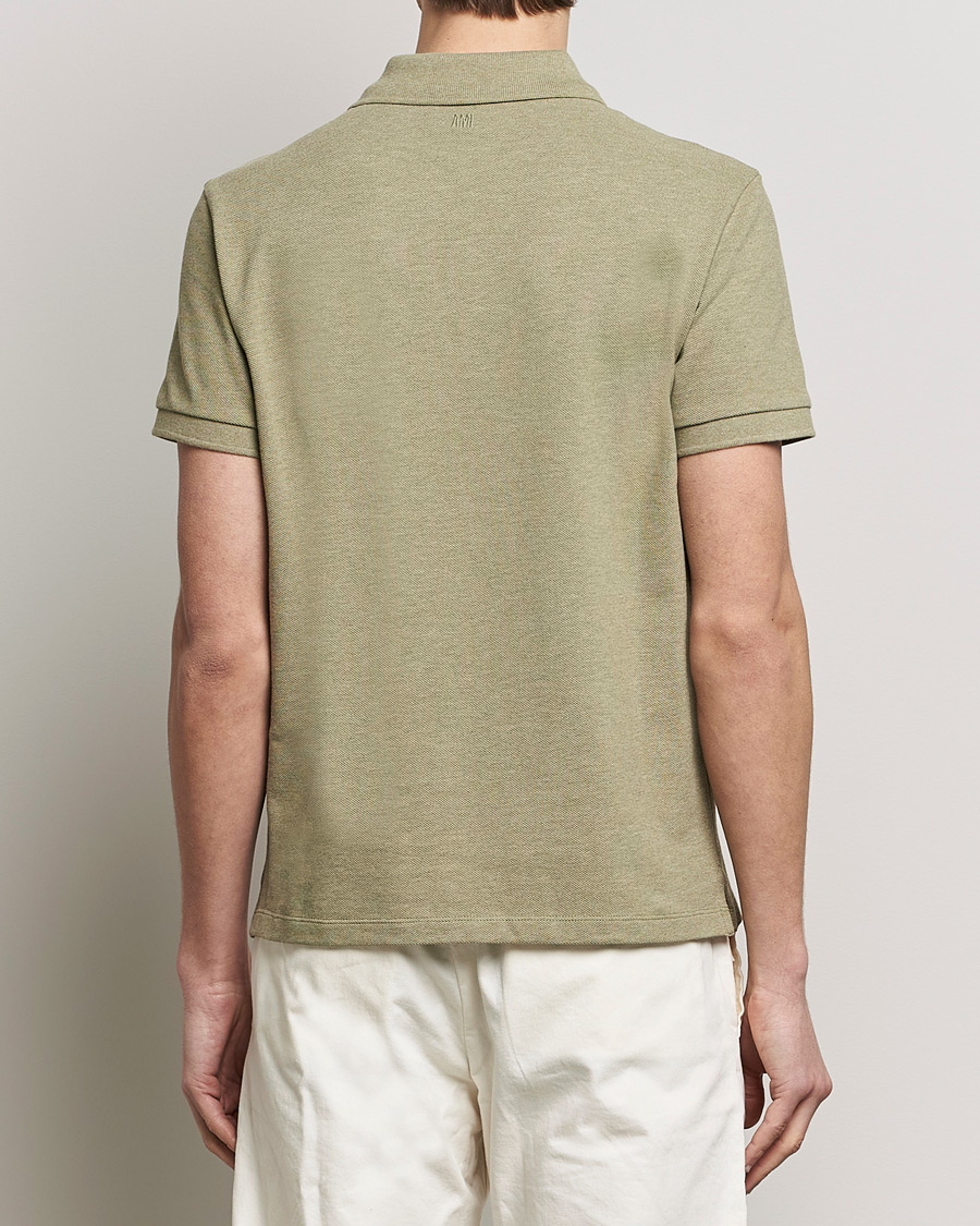 Mies | Pikeet | AMI | Heart Logo Piquet Polo Heather Sage