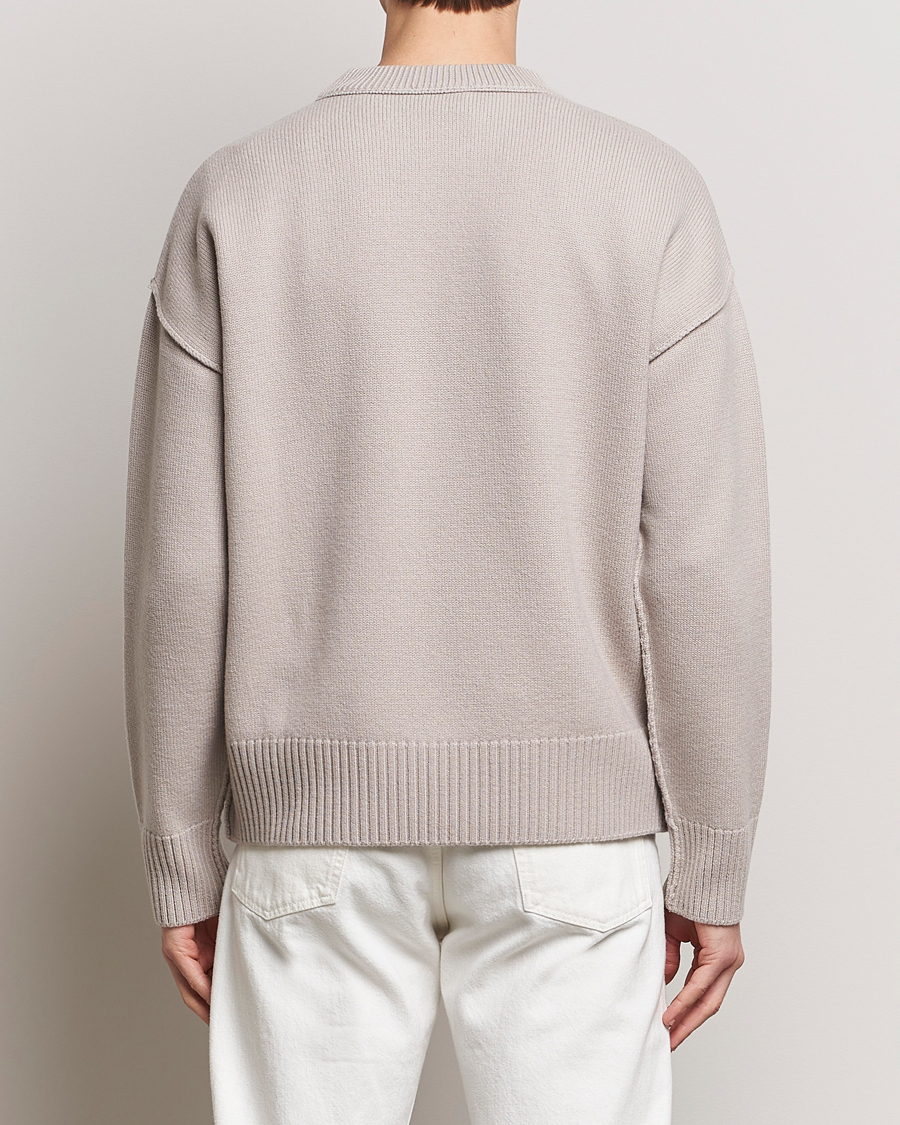 Mies | Puserot | AMI | Big Heart Wool Sweater Light Beige