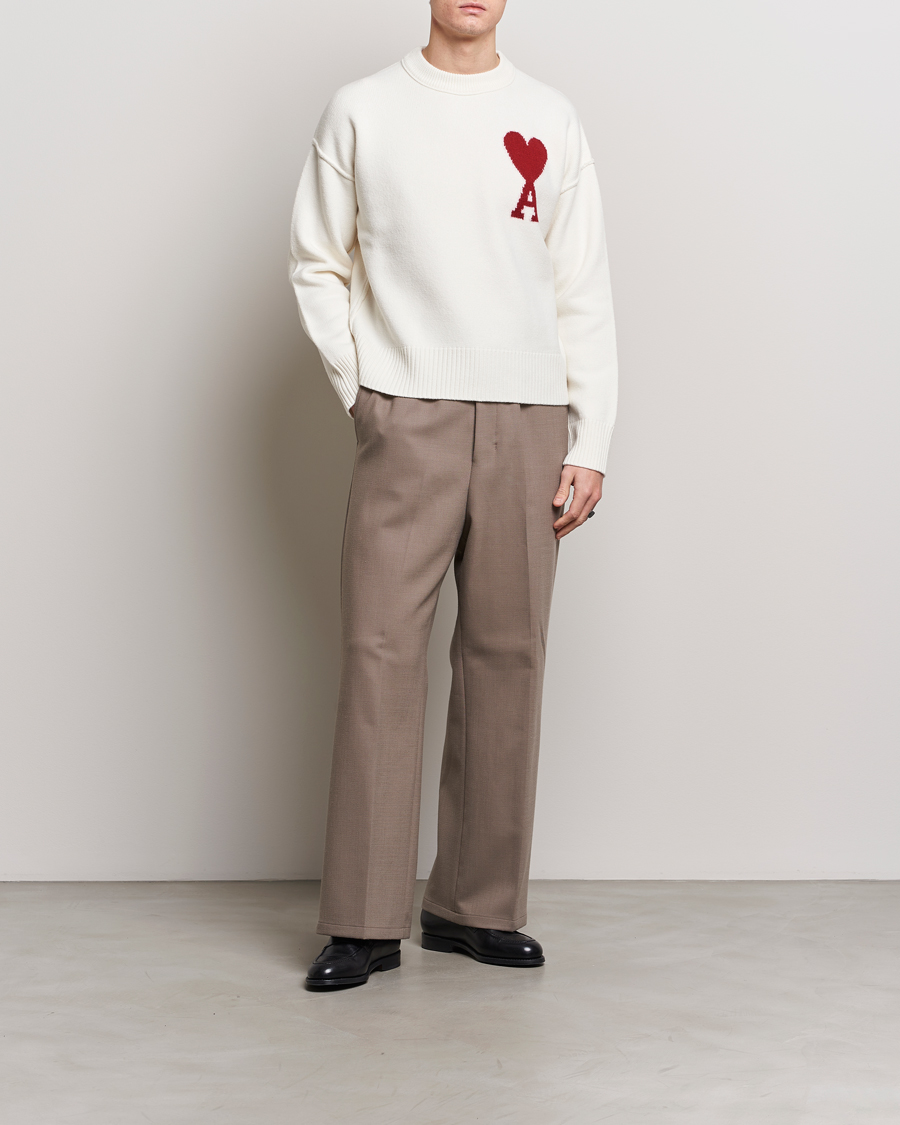 Mies | Puserot | AMI | Big Heart Wool Sweater Off White