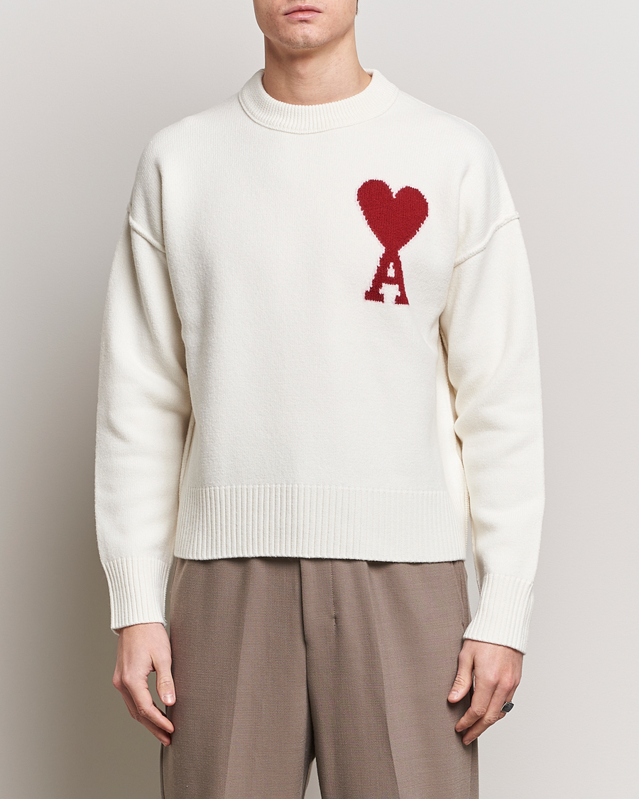 Mies | Puserot | AMI | Big Heart Wool Sweater Off White