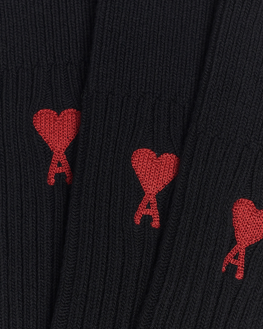 Mies |  | AMI | 3-Pack Heart Socks Black