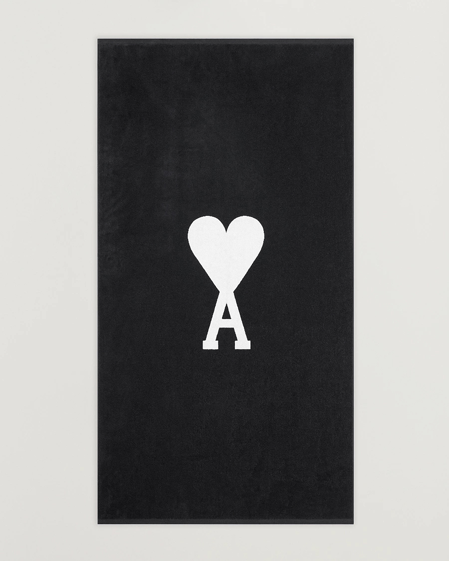 Mies | AMI Heart Logo Beach Towel Black/White | AMI | Heart Logo Beach Towel Black/White