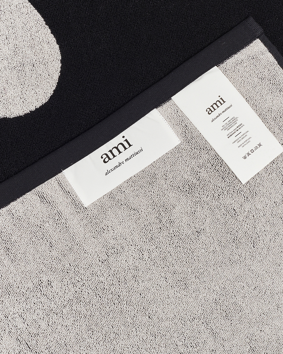 Mies | AMI Heart Logo Beach Towel Black/White | AMI | Heart Logo Beach Towel Black/White