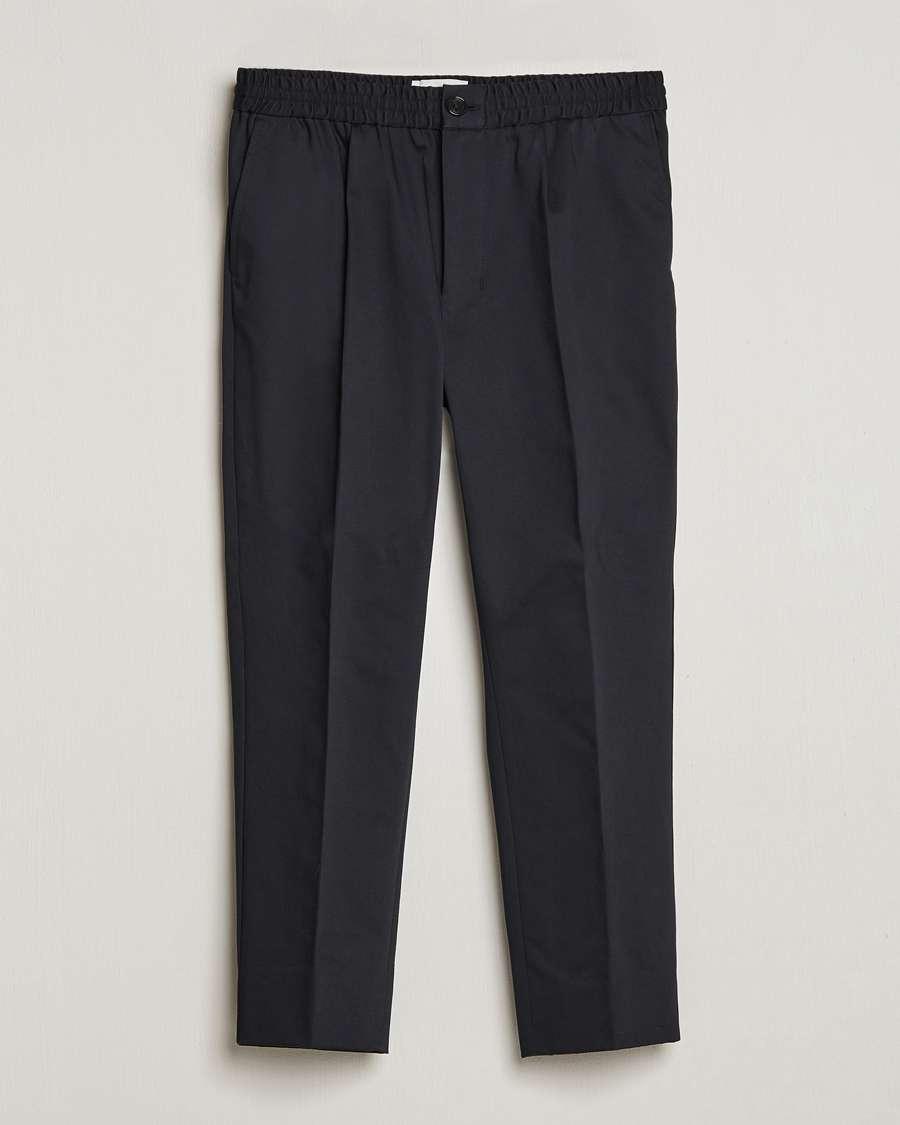 Mies | Housut | AMI | Cotton Drawstring Trousers Black