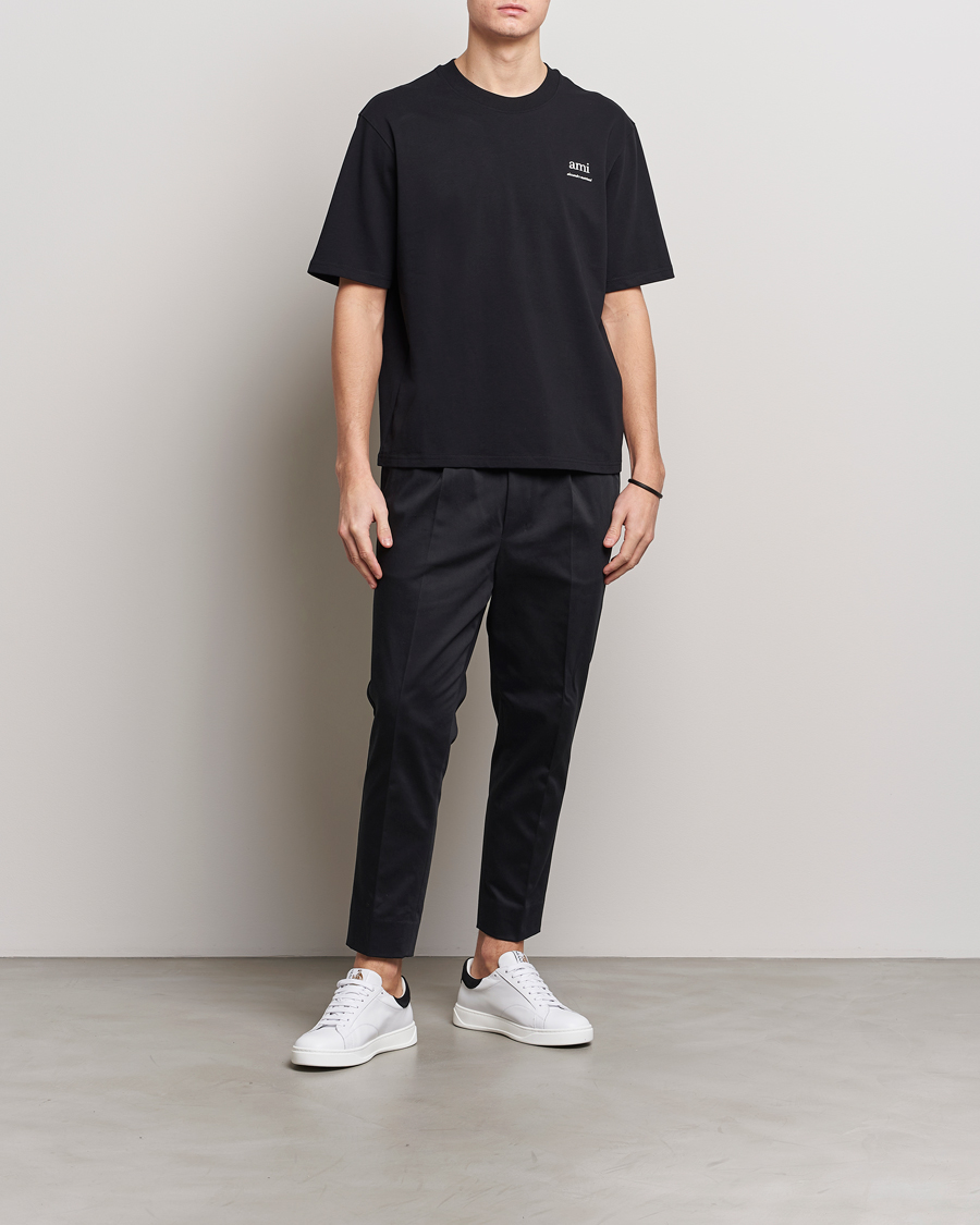 Mies | Housut | AMI | Cotton Drawstring Trousers Black