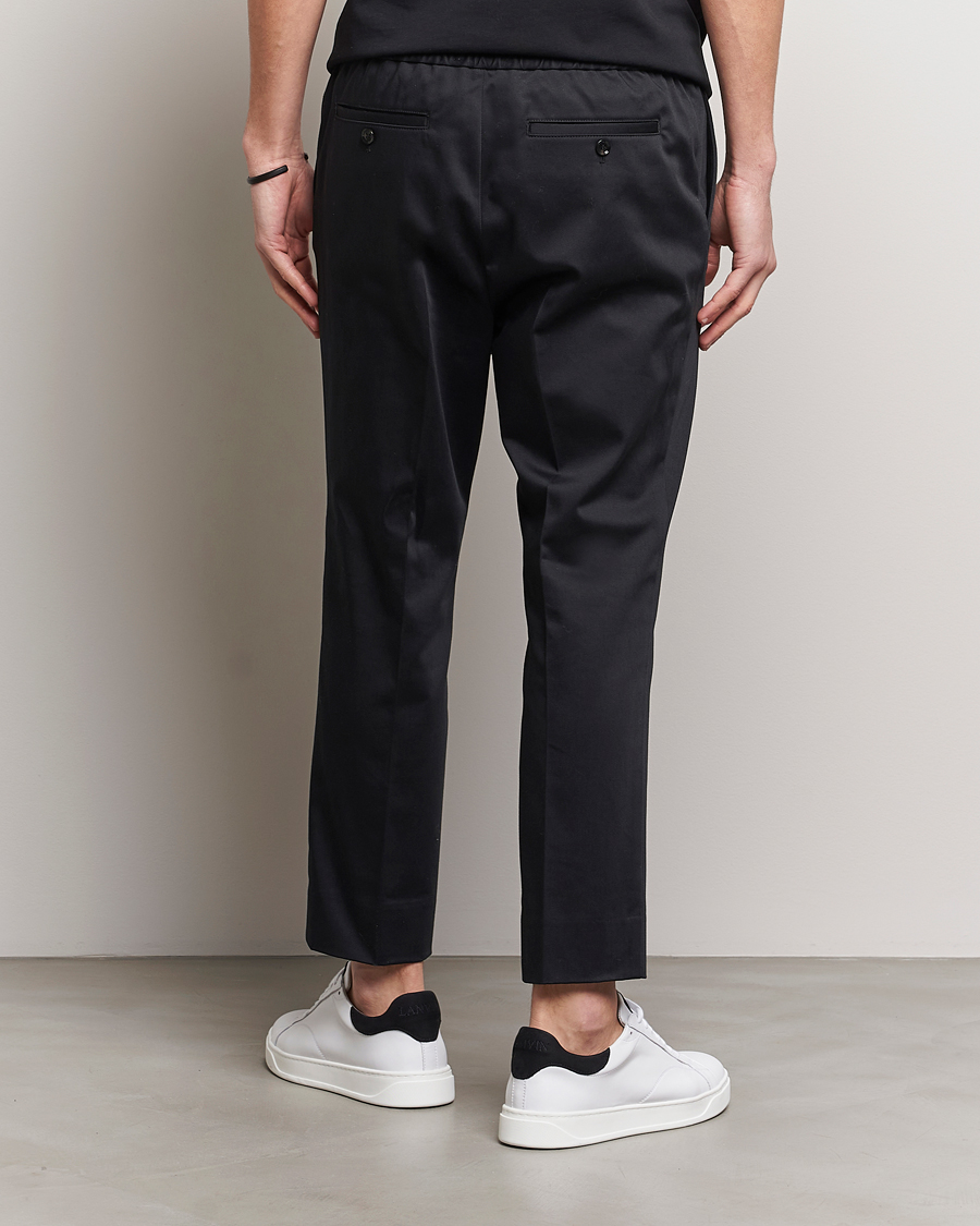 Mies | Housut | AMI | Cotton Drawstring Trousers Black