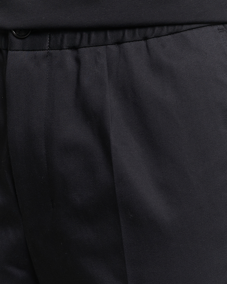 Mies | Housut | AMI | Cotton Drawstring Trousers Black