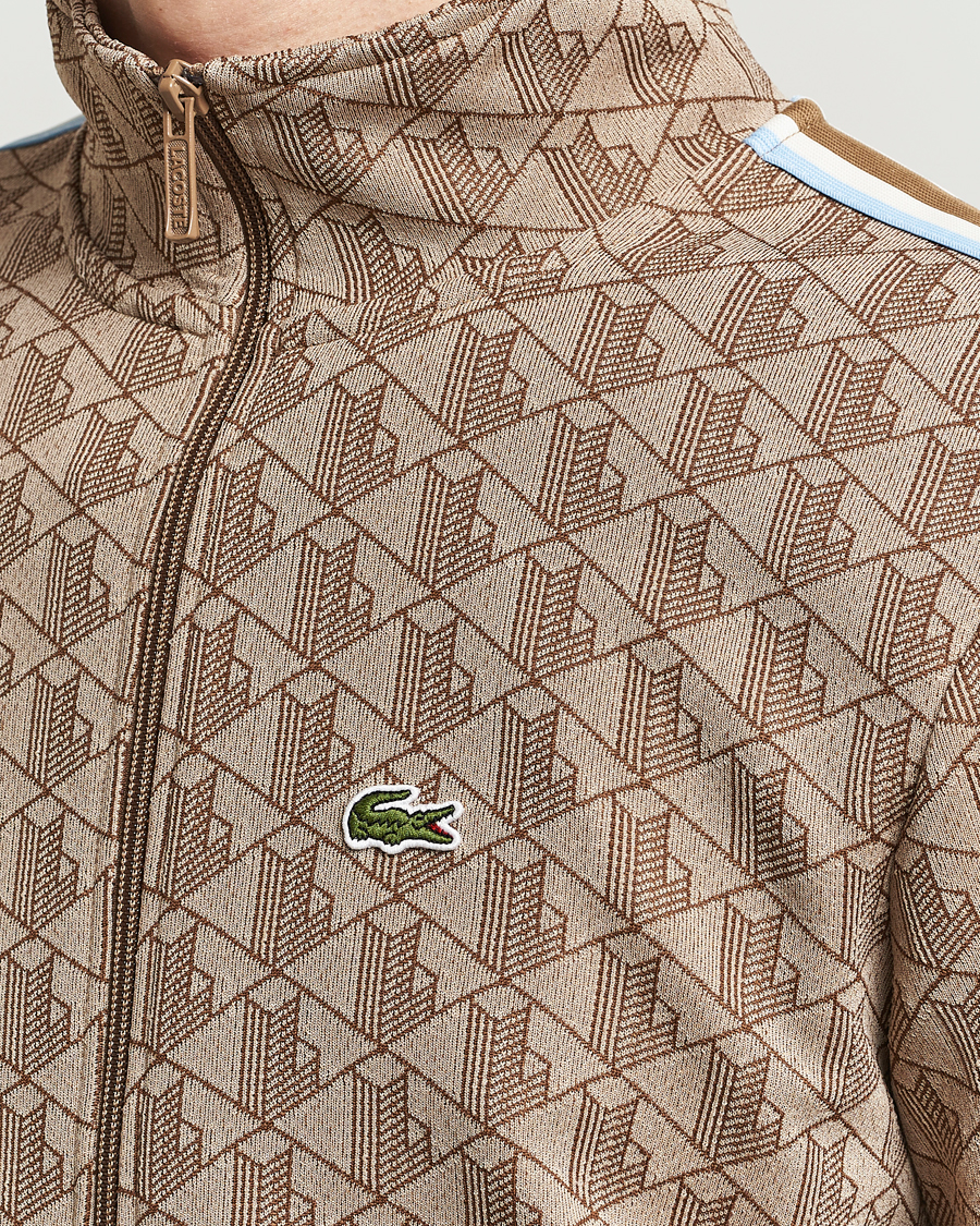 Mies | Puserot | Lacoste | Monogram Full Zip Track Jacket Croissant/Cookie