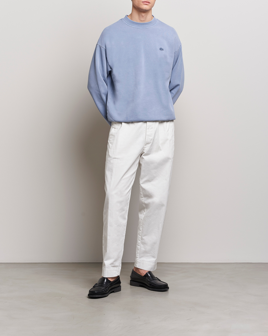 Mies | Puserot | Lacoste | Natural Dyed Crew Neck Sweatshirt Stonewash