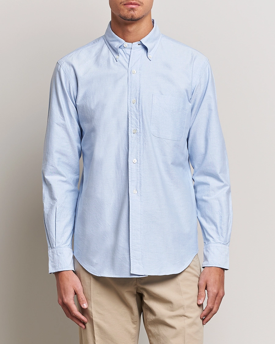 Mies | Rennot | Kamakura Shirts | Vintage Ivy Oxford Button Down Shirt Light Blue