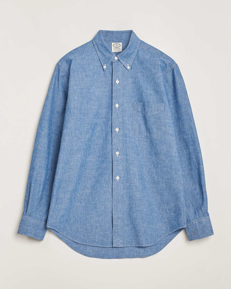 Mies | Kauluspaidat | Kamakura Shirts | Vintage Ivy Chambray Button Down Shirt Blue