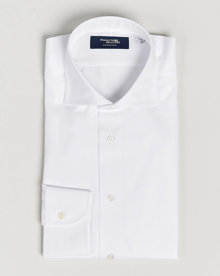 Mies | Kauluspaidat | Kamakura Shirts | Slim Fit Broadcloth Dress Shirt White