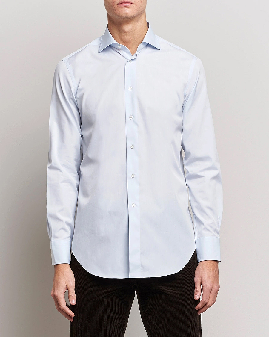 Mies |  | Kamakura Shirts | Slim Fit Broadcloth Dress Shirt Light Blue