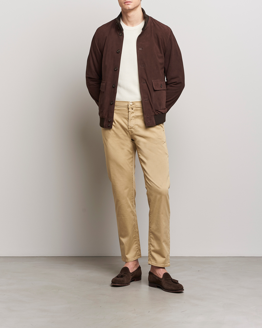 Mies | Housut | Incotex | 5-Pocket Cotton/Stretch Pants Beige