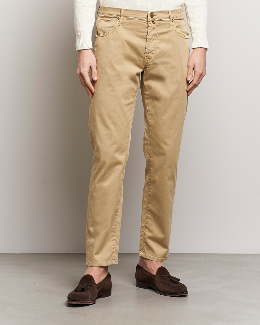 Mies | Viisitaskuhousut | Incotex | 5-Pocket Cotton/Stretch Pants Beige