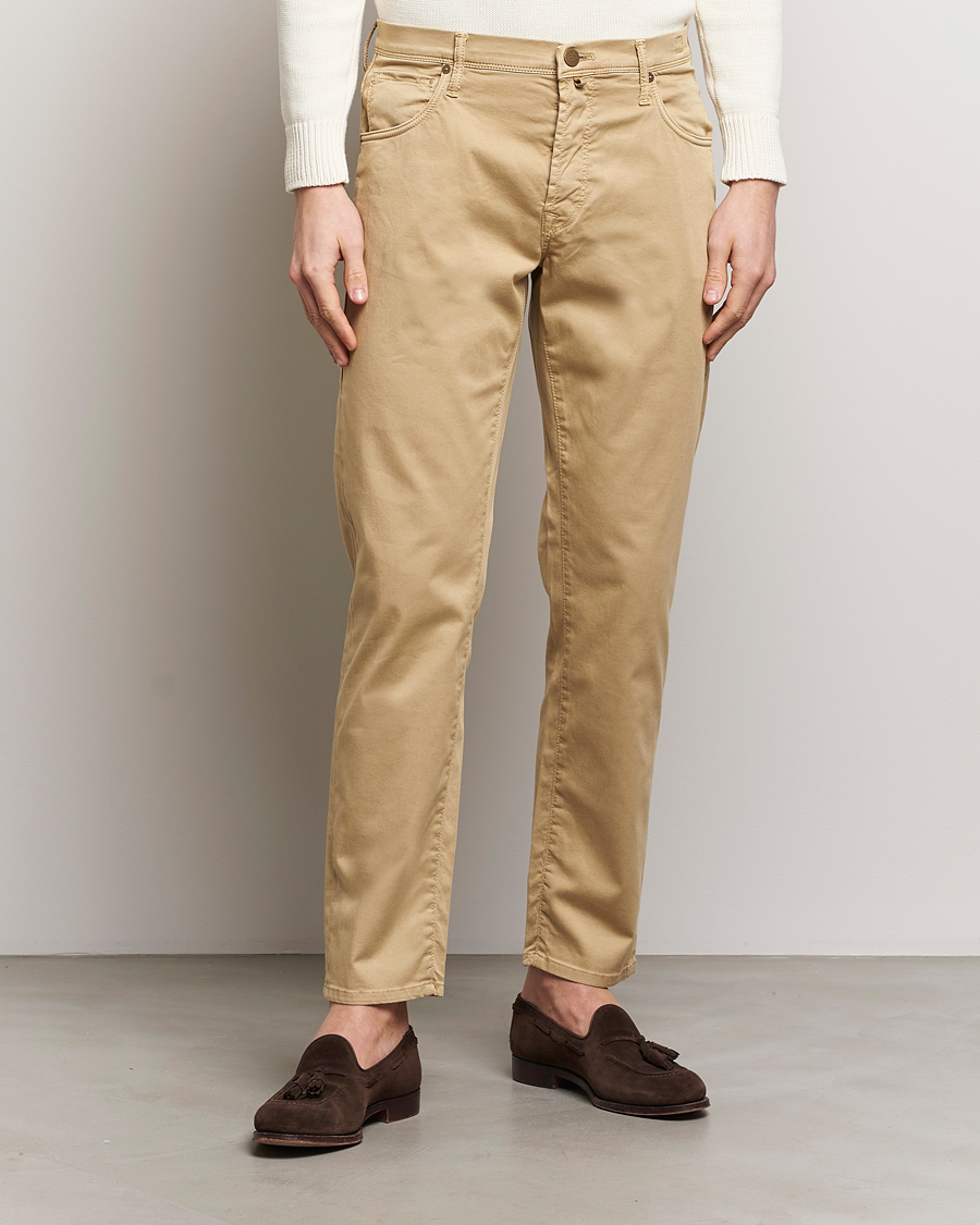 Mies | Housut | Incotex | 5-Pocket Cotton/Stretch Pants Beige