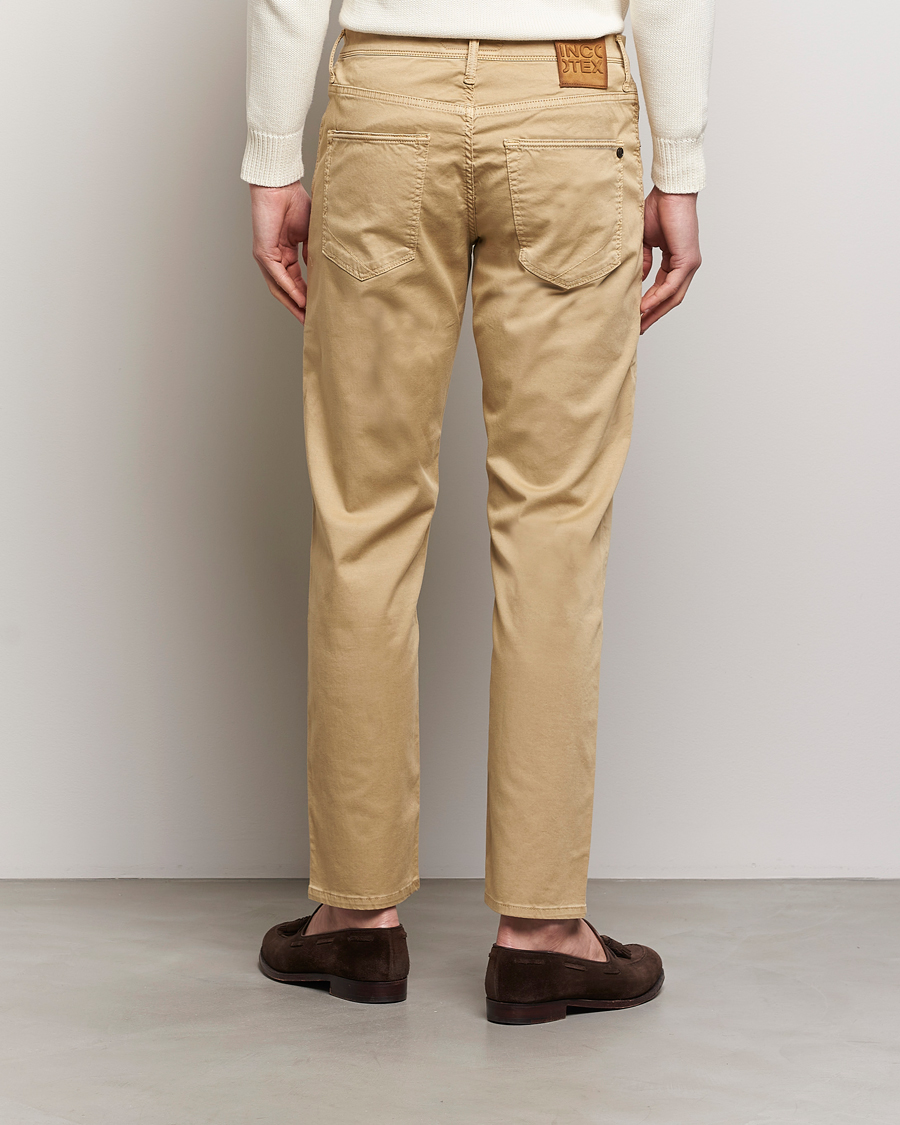 Mies | Housut | Incotex | 5-Pocket Cotton/Stretch Pants Beige