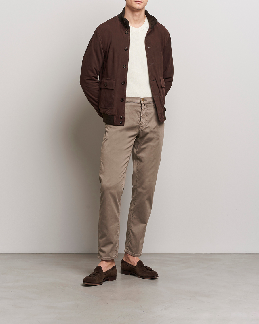 Mies | Housut | Incotex | 5-Pocket Cotton/Stretch Pants Brown