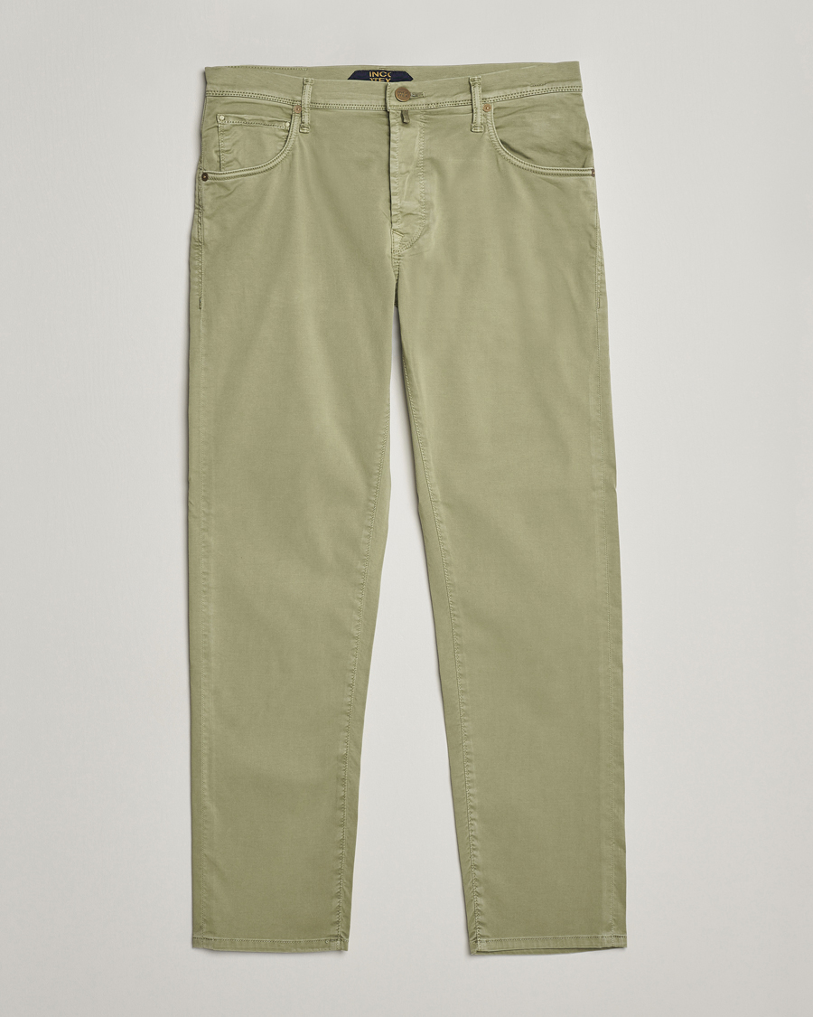 Mies | Housut | Incotex | 5-Pocket Cotton/Stretch Pants Sage