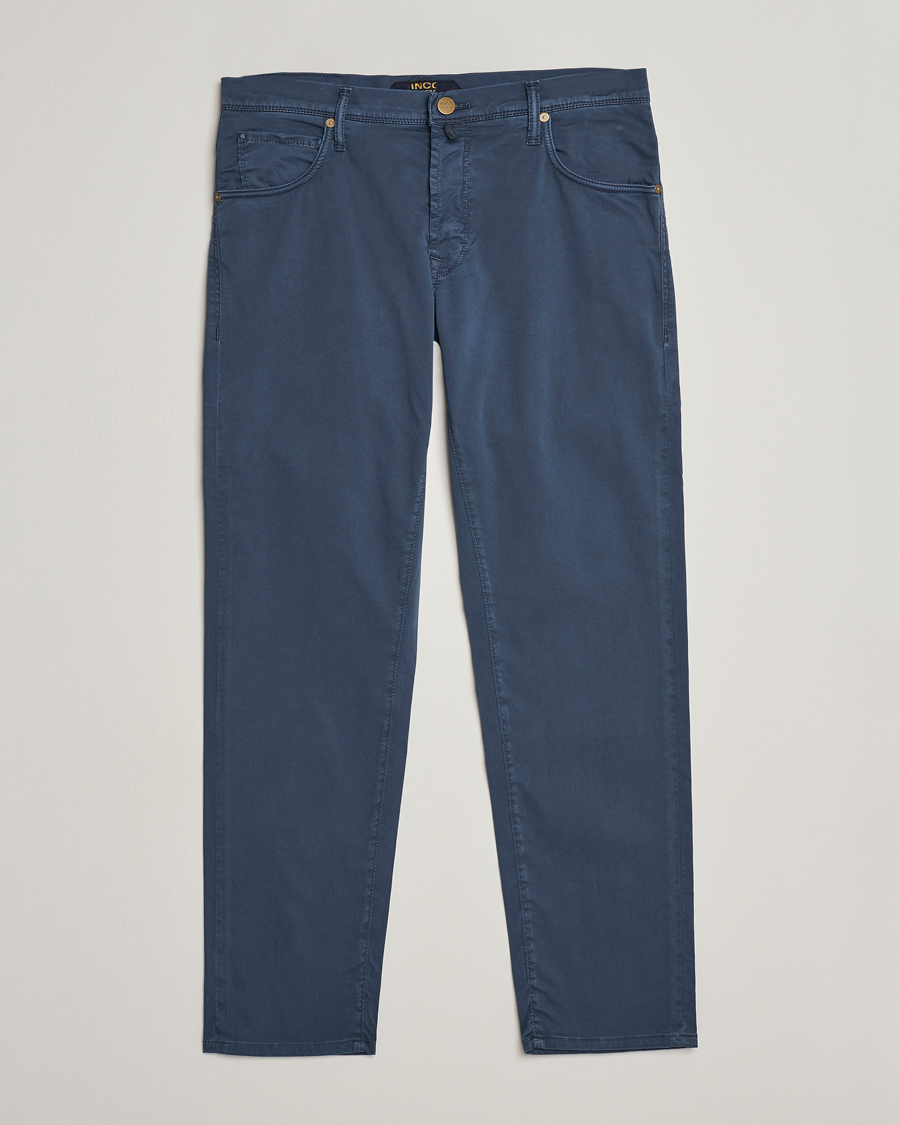 Mies | Housut | Incotex | 5-Pocket Cotton/Stretch Pants Navy