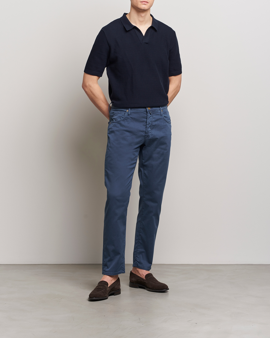 Mies | Housut | Incotex | 5-Pocket Cotton/Stretch Pants Navy