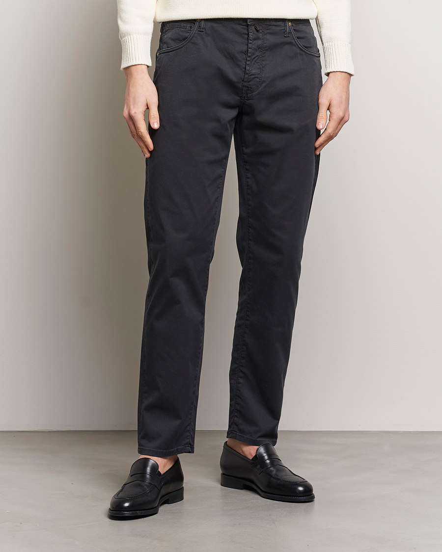 Mies | Italian Department | Incotex | 5-Pocket Cotton/Stretch Pants Black