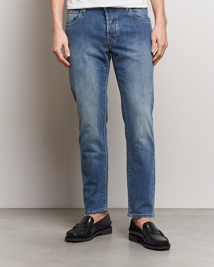 Mies | Farkut | Incotex | 5-Pocket Stretch Denim Medium Blue