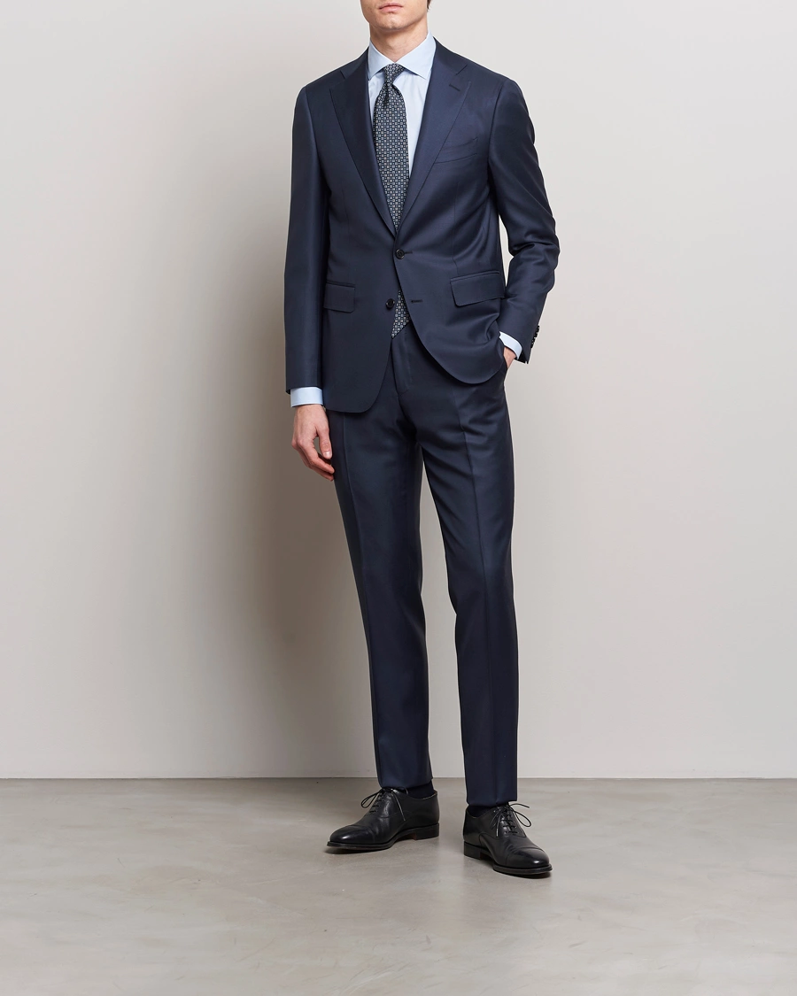 Mies | Canali | Canali | Capri Super 130s Wool Suit Navy