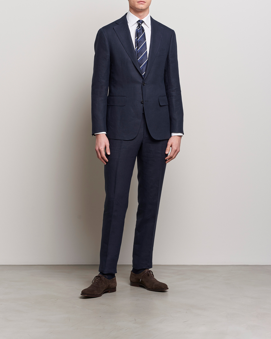 Mies | Puvut | Canali | Capri Linen Suit Navy