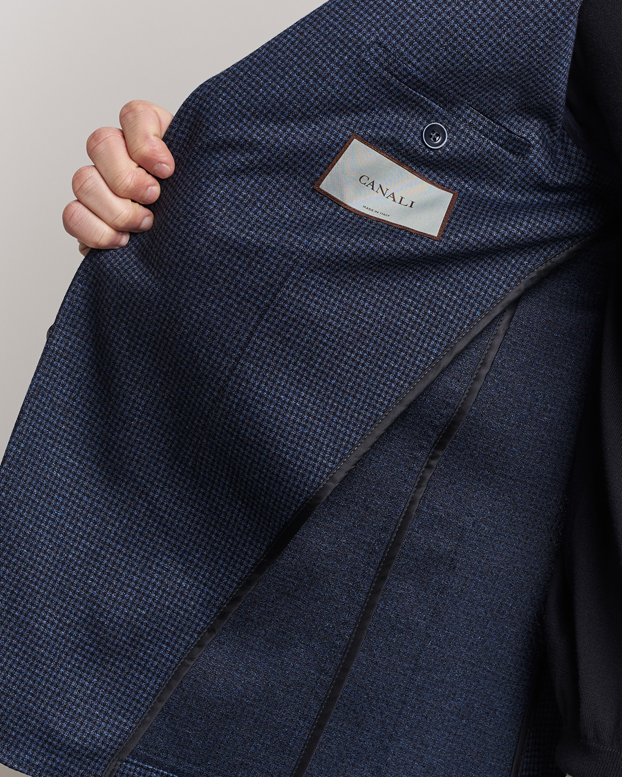 Mies | Pikkutakit | Canali | Micro Check Jersey Blazer Navy