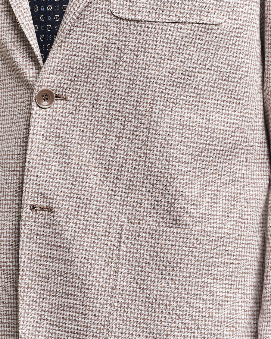 Mies | Pikkutakit | Canali | Micro Check Jersey Blazer Light Beige