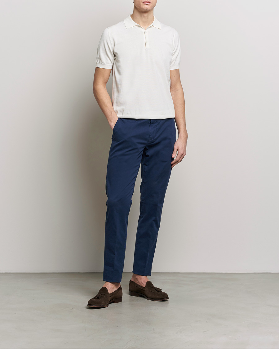 Mies | Pikeet | Canali | Cotton Short Sleeve Polo White