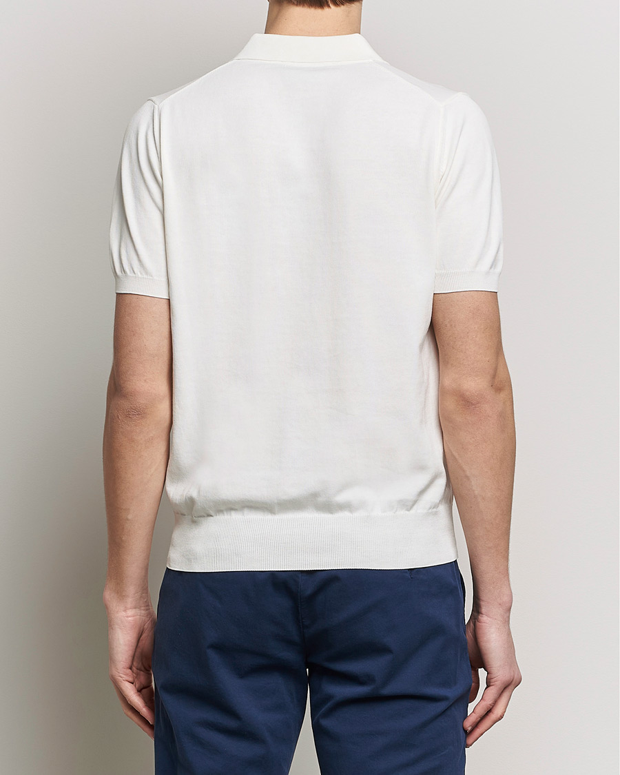 Mies | Pikeet | Canali | Cotton Short Sleeve Polo White