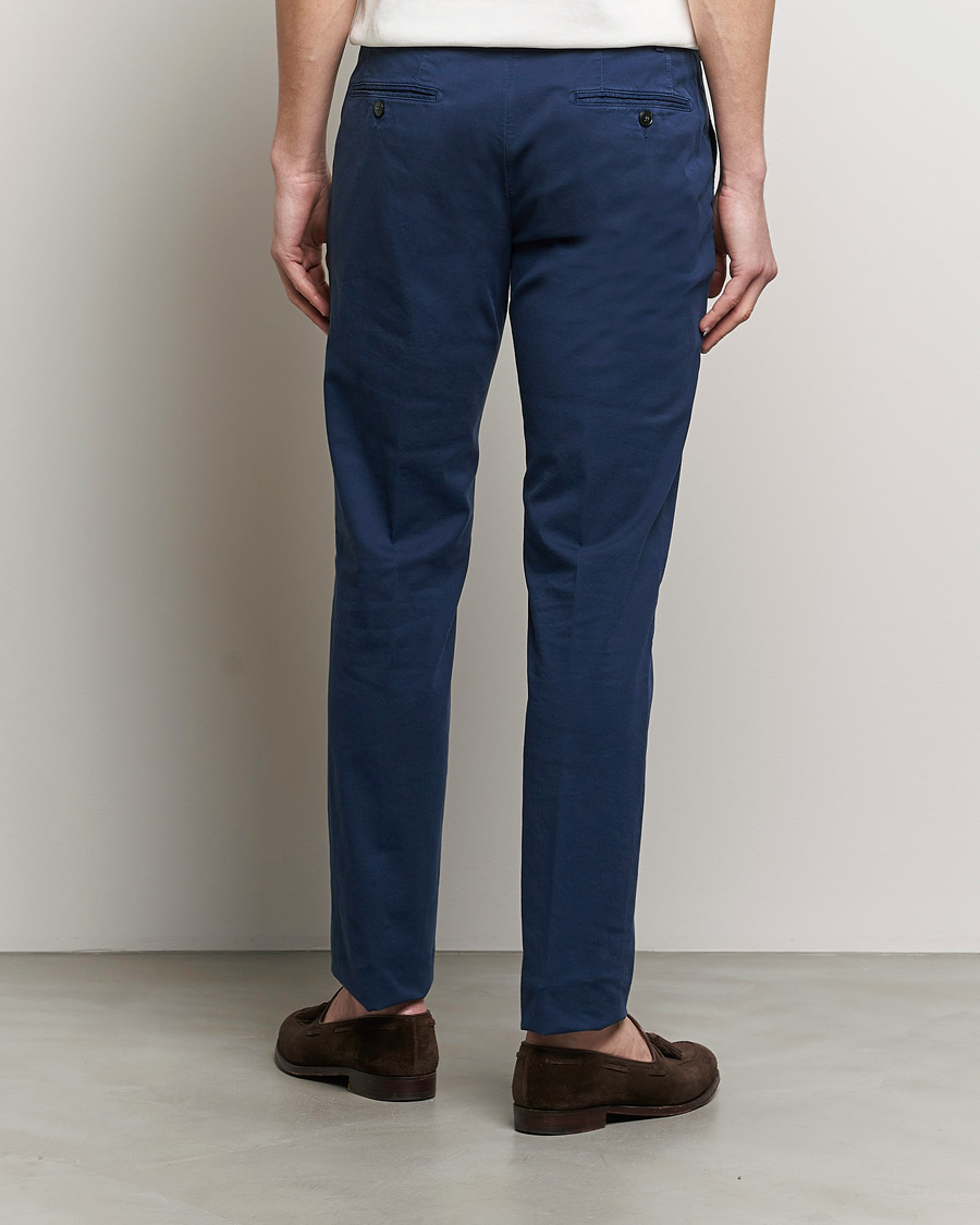 Mies | Housut | Canali | Cotton Stretch Chinos Dark Blue