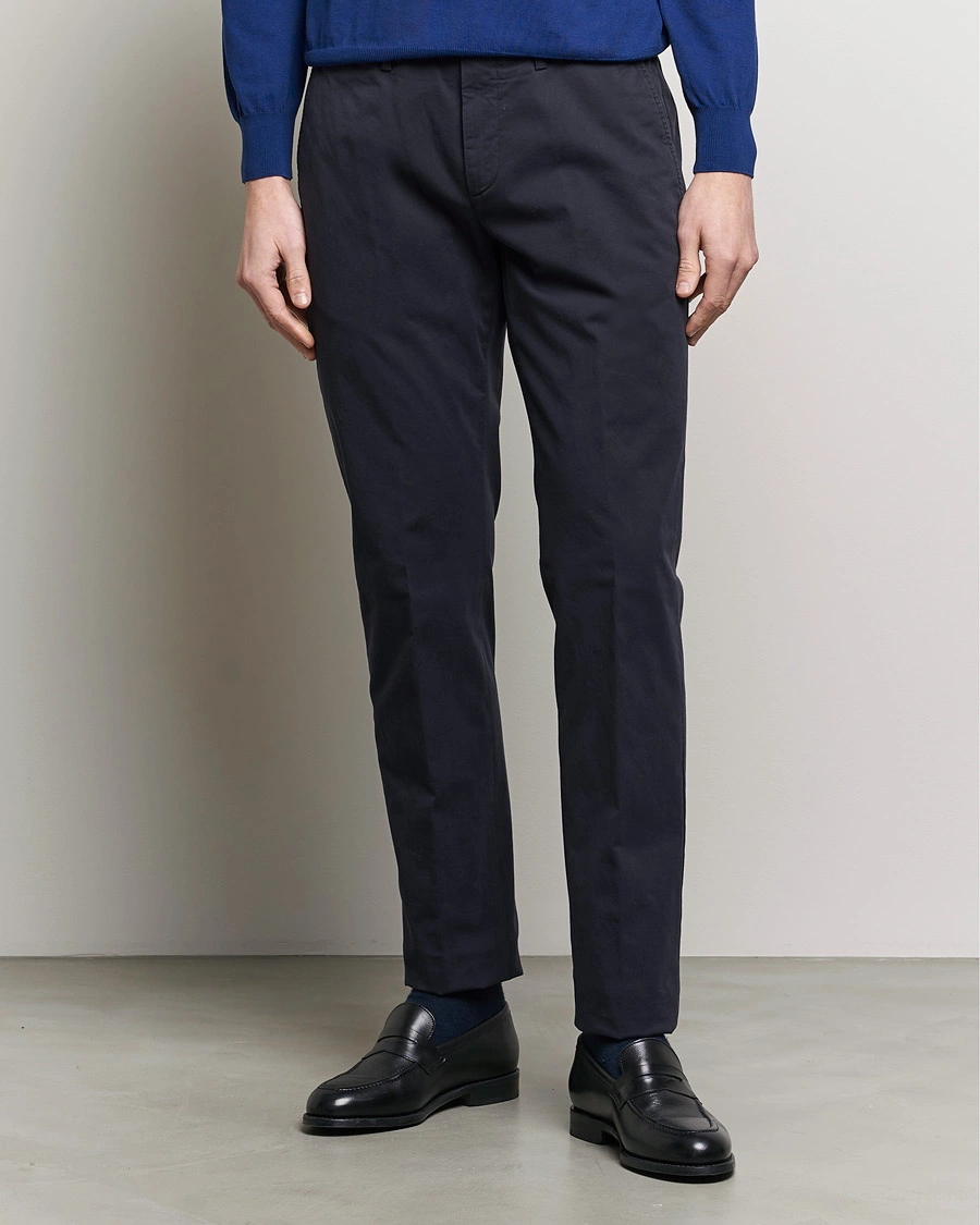 Mies | Chinot | Canali | Cotton Stretch Chinos Navy
