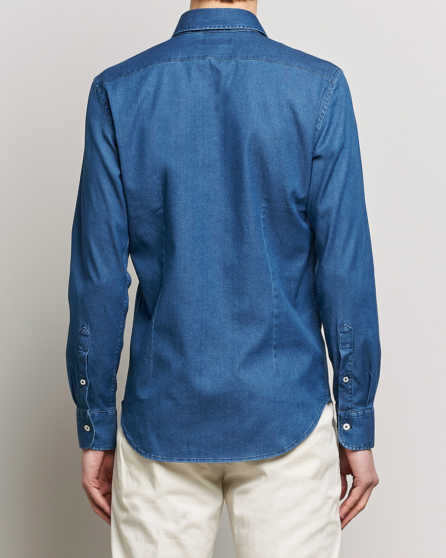 Mies | Kauluspaidat | Canali | Slim Fit Denim Shirt Medium Washed