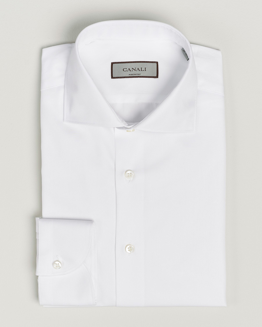 Mies | Kauluspaidat | Canali | Slim Fit Cotton Shirt White